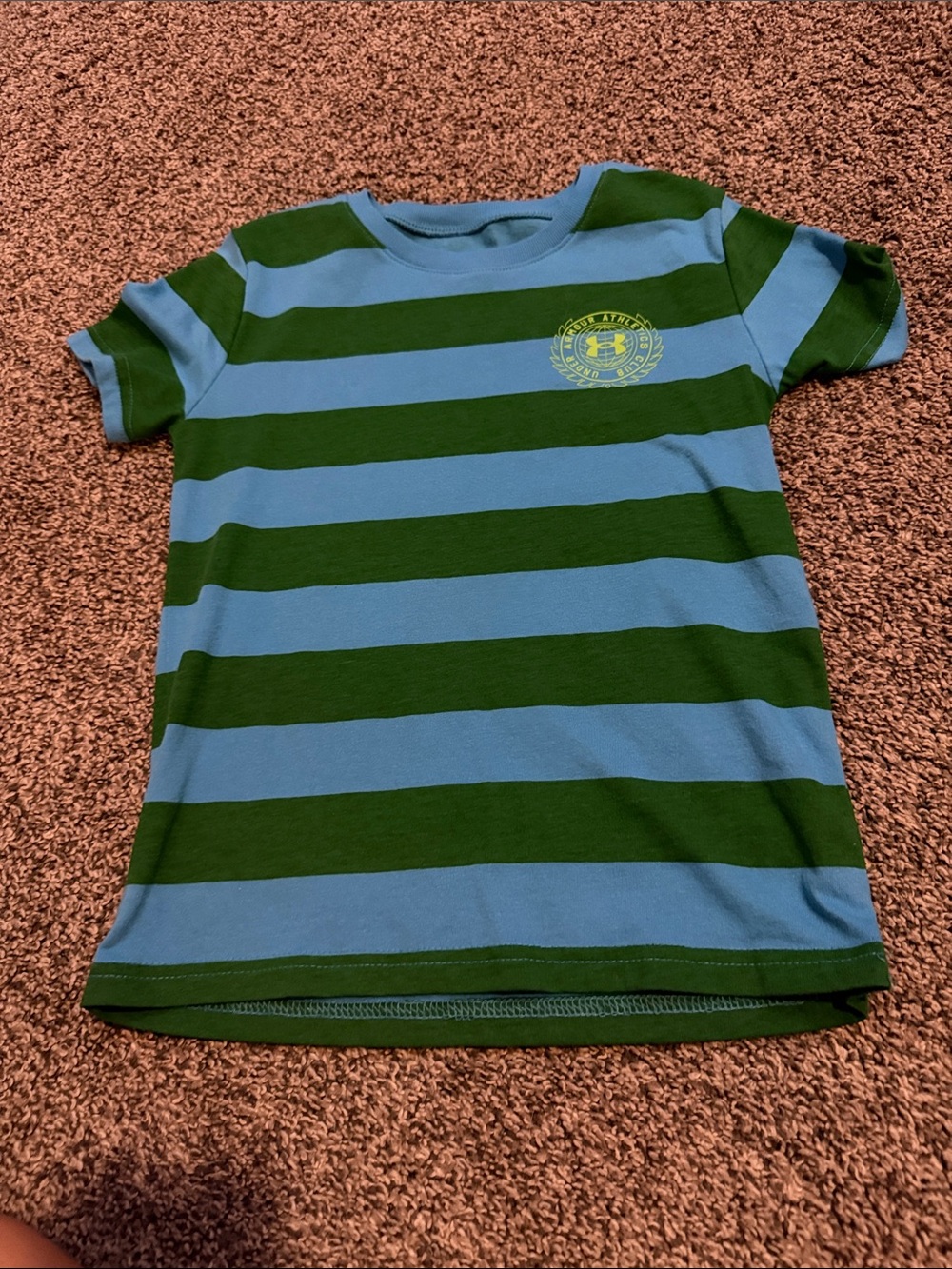 Striped Blue & Green Kids Short-Sleeve Tee